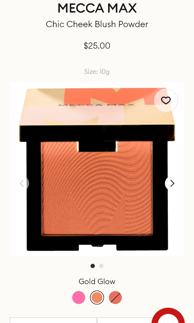 Mecca max chic cheek blush powder gold glow, Kesehatan & Kecantikan