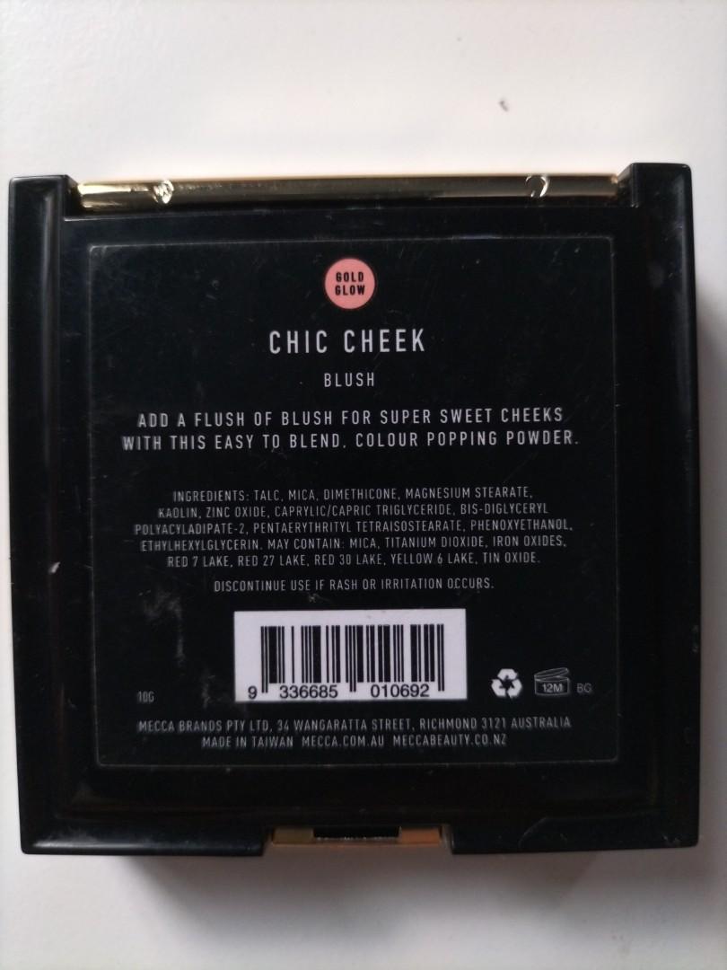 Mecca max chic cheek blush powder gold glow, Kesehatan & Kecantikan