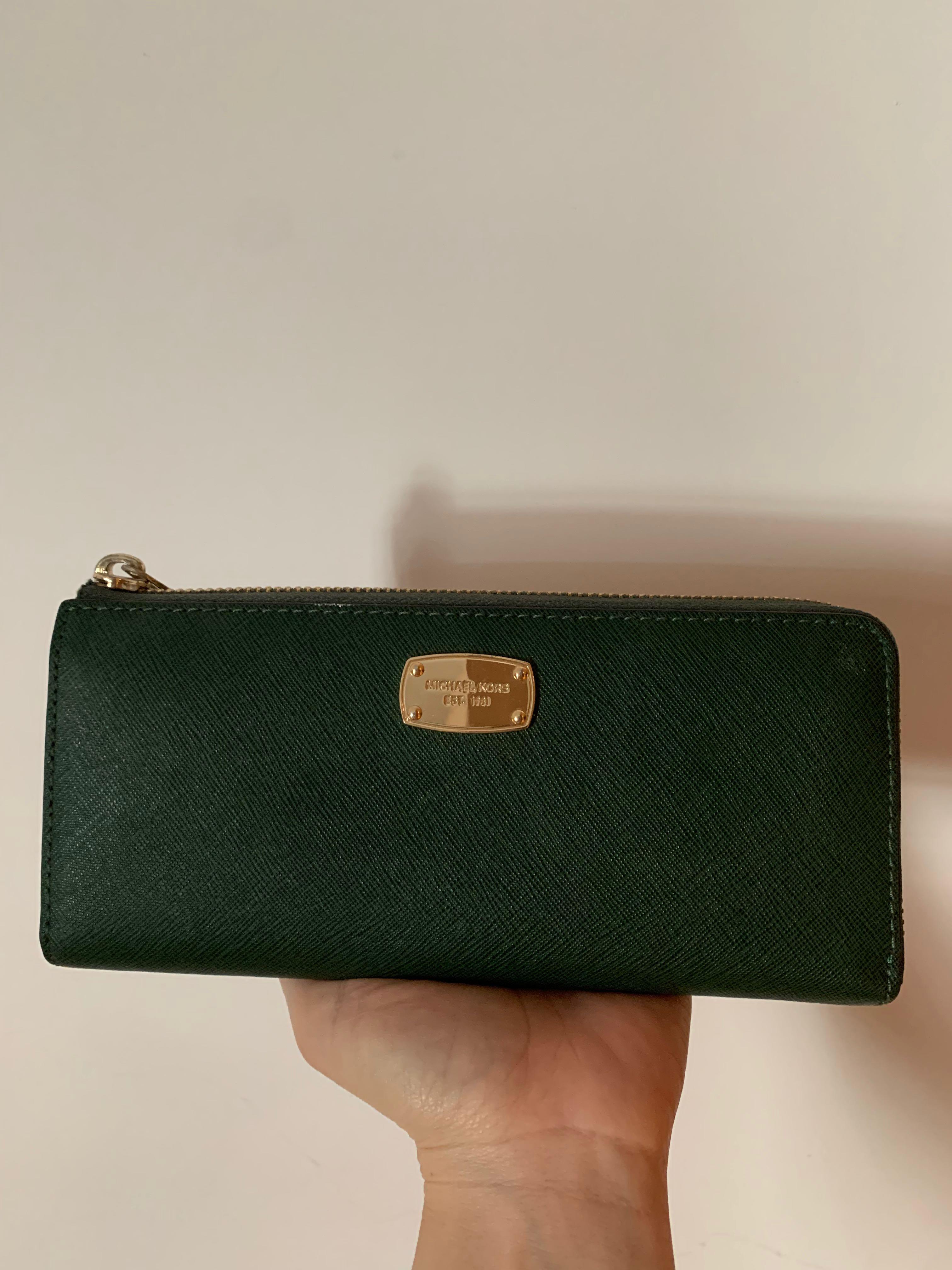 Michael Kors dark green purse 100 money back guarantee authentic