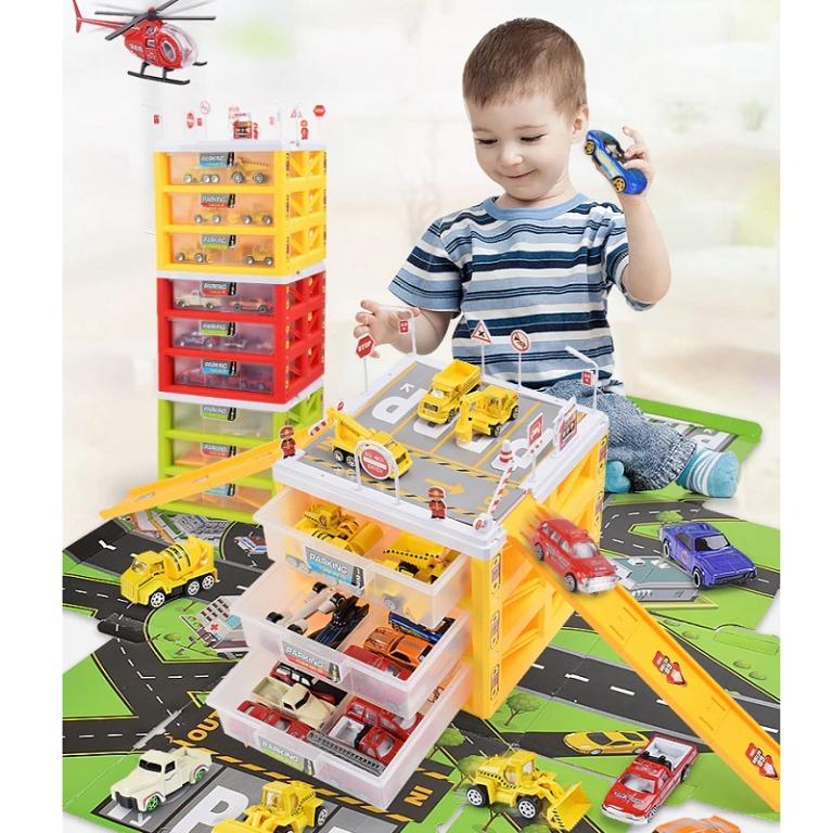 MummyK New Multi functional Mini Parking Lot Car Toy Drawer Kids Toy Storage Box Case Boys Novelty Gifts Children Party Games Kids Toys