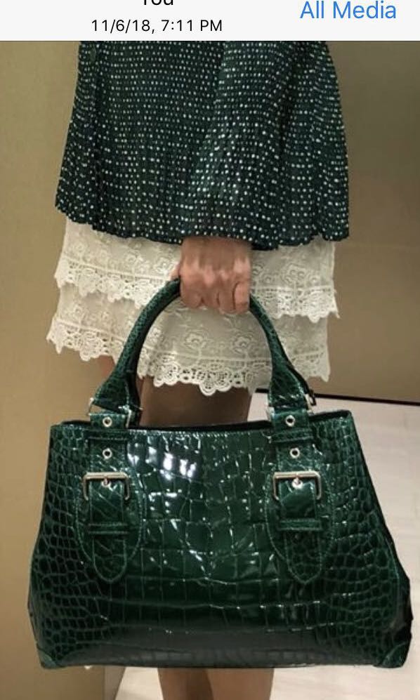 tan crocodile handbag