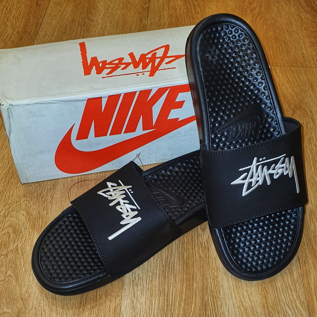 Nike stussy slides black top