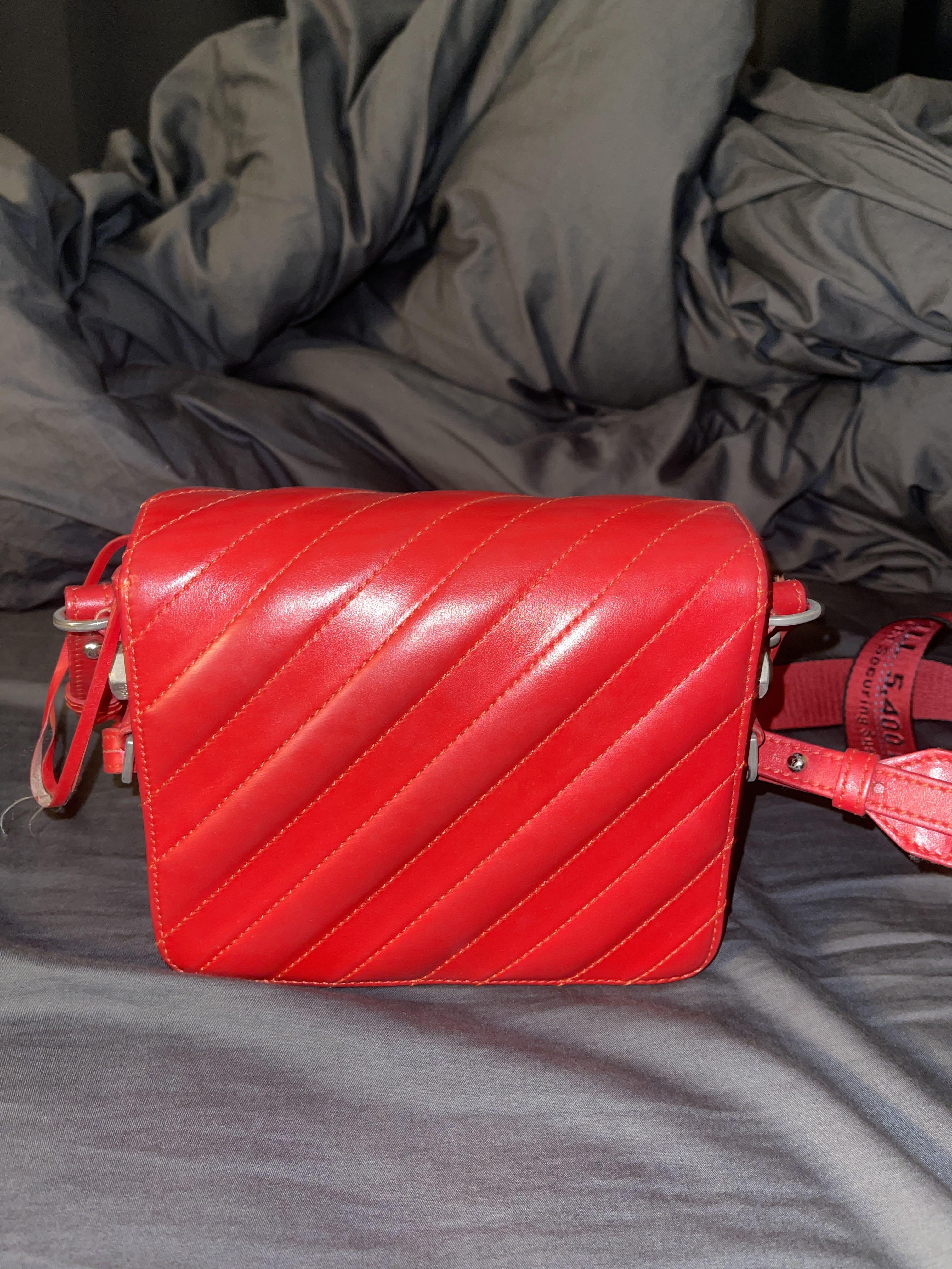 Off white binder clip bag red online