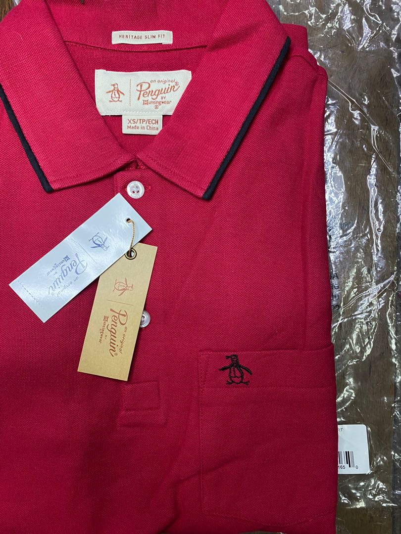 Penguin Heritage Slim Fit Red Polo, Men 
