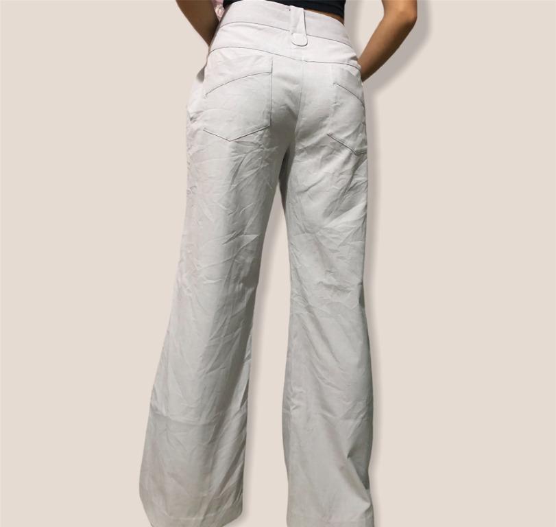 Light gray wide-leg pants