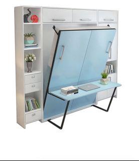Queen Space Saving Vertical Murphy Wall Bed (Exclude Study Table & Cabinet)(Exclude Installation)