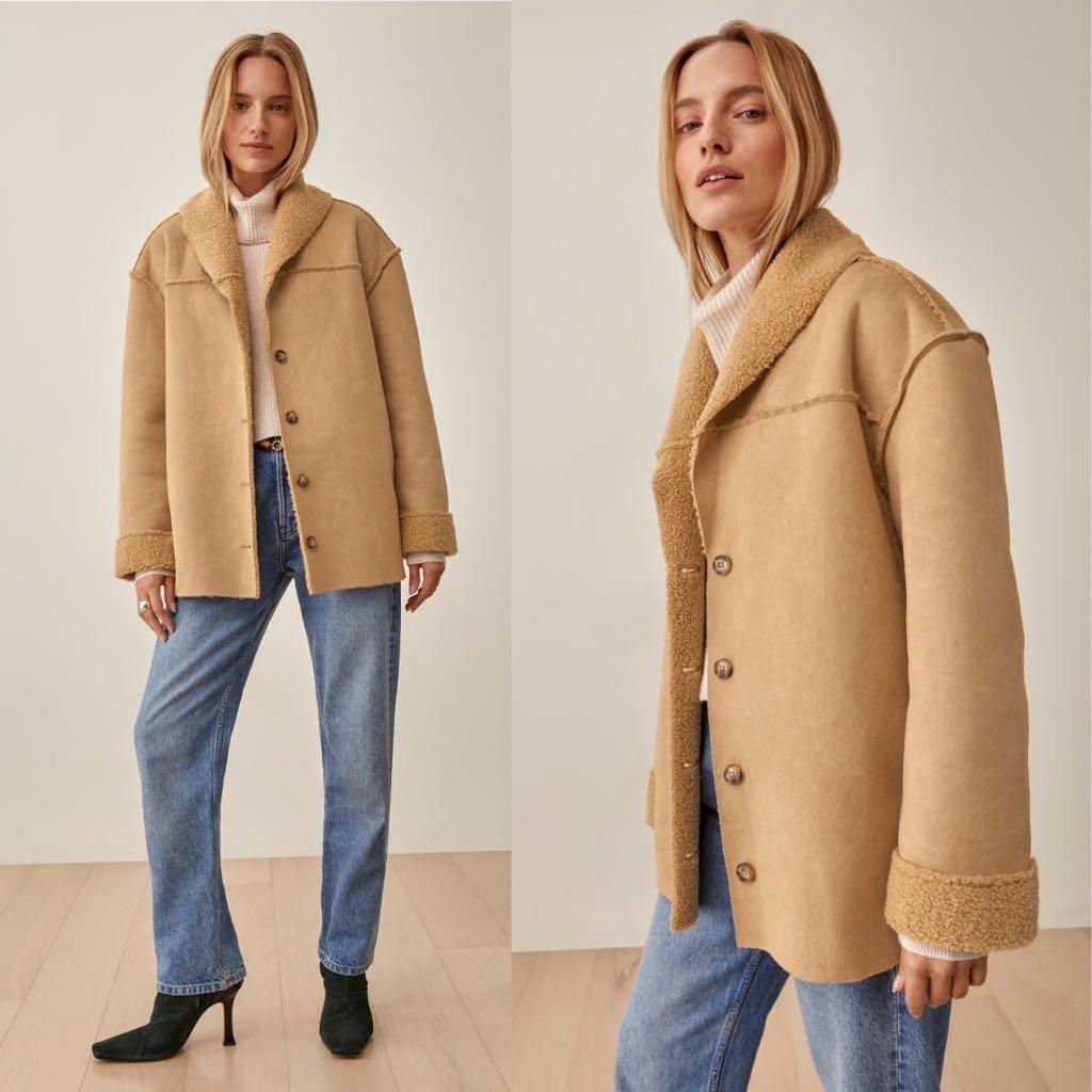 Reformation Gramercy Coat Jacket Authentic in Camel Women s Fashion Coats Jackets and Outerwear on Carousell