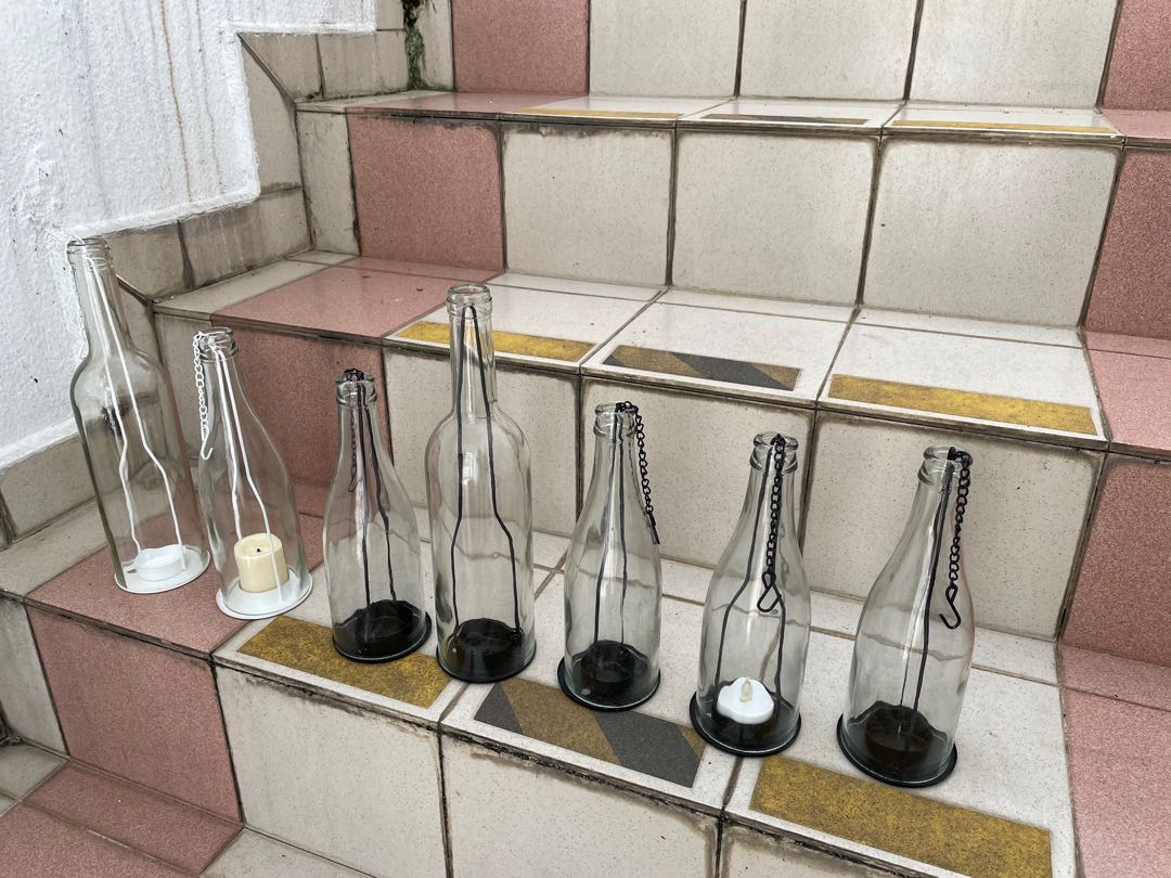 Tea light bottles, Furniture & Home Living, Home Decor on Carousell