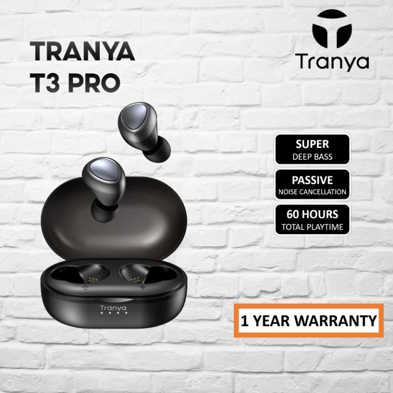 BNIB FREE SHIPPING Tranya T3 Pro Bluetooth 5.0 Super Deep Bass True Wireless Sports Earbuds Type C Charging