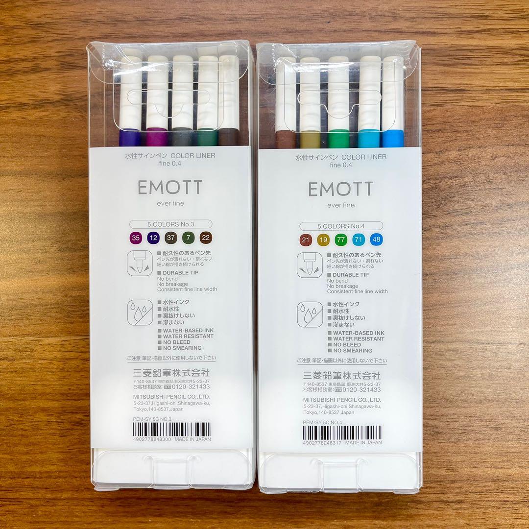 Uni Emott Ever Fine Marker Pens (Category: Stationery & School Supplies) located in Mandaluyong City. Submitted by wanderlez (Listing ID 1119189787, Image 2). Description: Item Code: W0033 Fine 0.4 mm Island 5 pens / set Vintage 5 pens /set Kindly check photos for actual colors Bought overseas (Japan) Original, never used, brand new and still sealed Priced at 700 pesos per set Buy 2 sets for only 1,000! #calligraphy #uni #pen #stationary #craftin