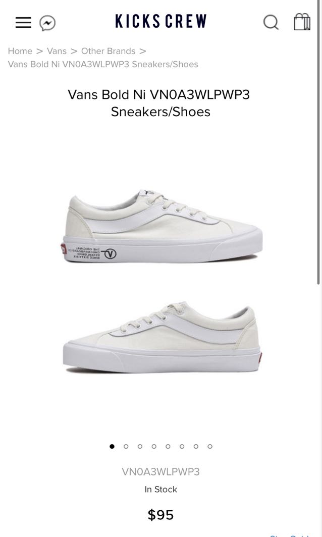 Vans bold sale ni white