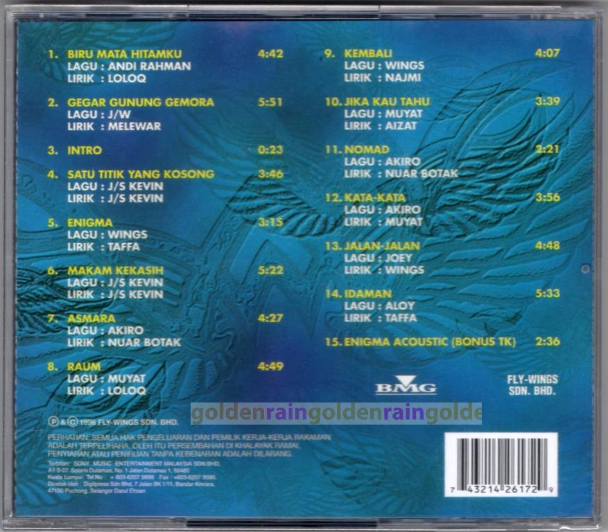 WINGS (Awie) - Biru Mata Hitamku 1996 FLY-WINGS / SONY MUSIC ORIGINAL ...