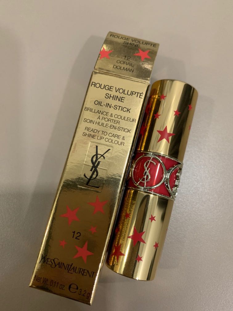 Ysl Lipstick 12 Corail Dolman Rouge Volupte Shine, Beauty & Personal Care,  Face, Makeup On Carousell