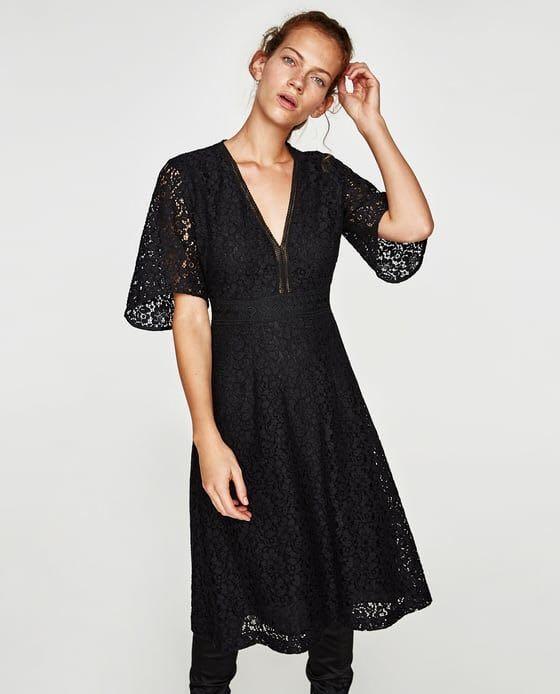 Zara Black Eyelet Midi Dress, Women's Fashion, Dresses u0026 Sets, Dresses on  Carousell