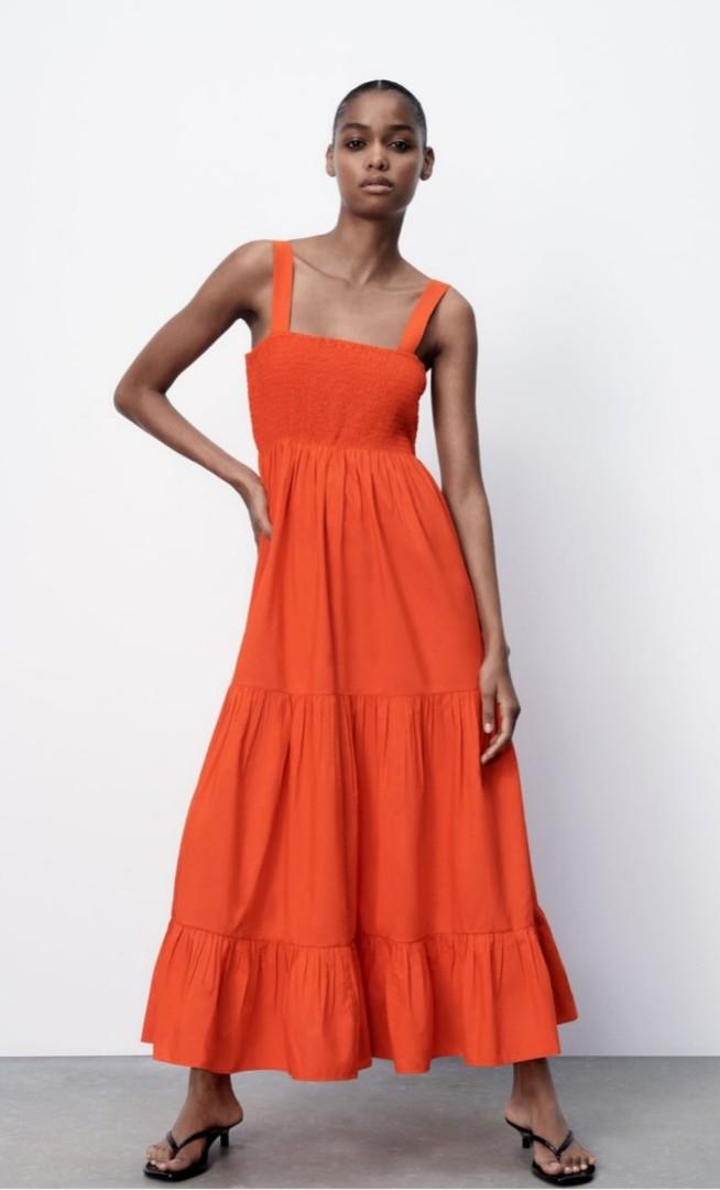 Zara red poplin dress clearance