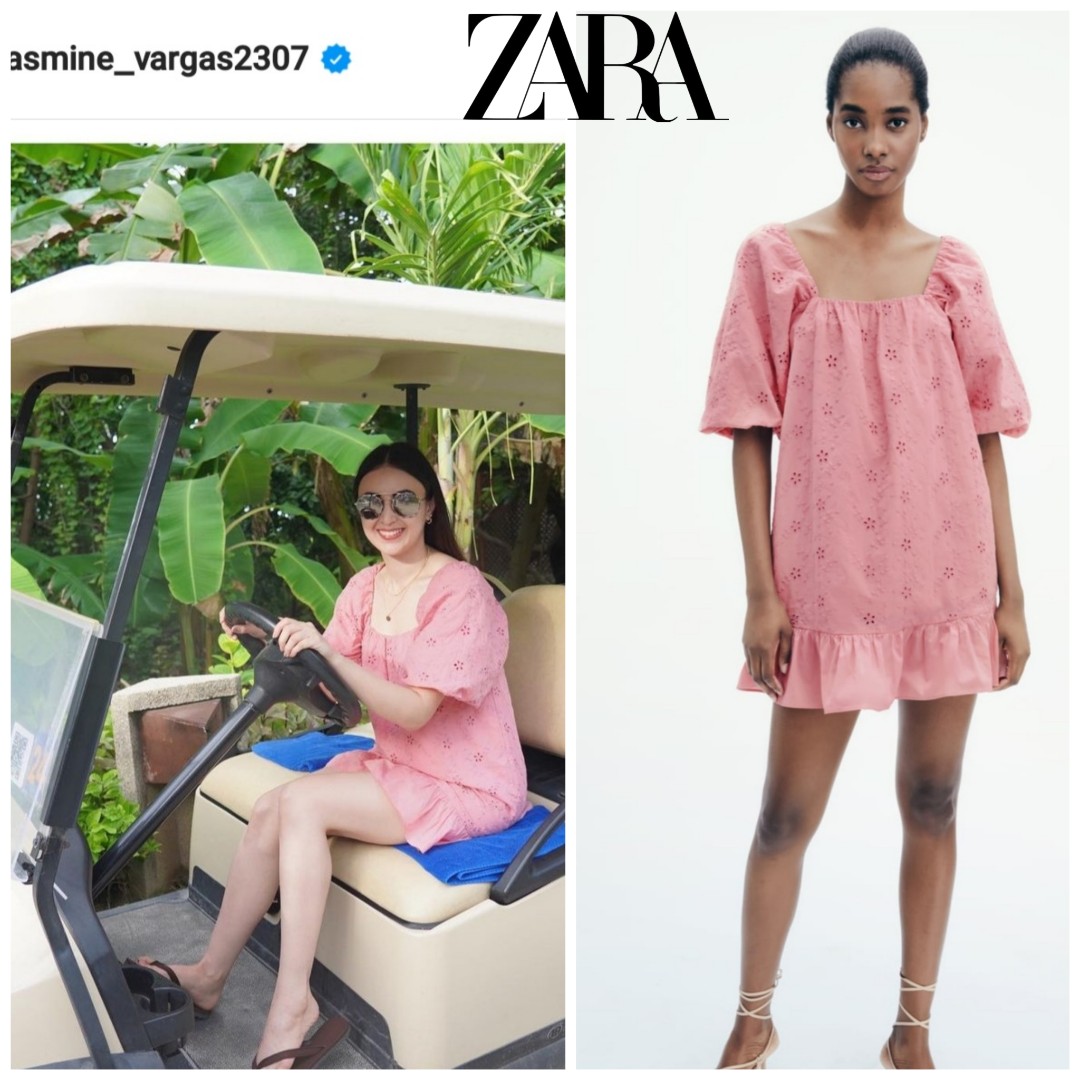 zara pink short dress
