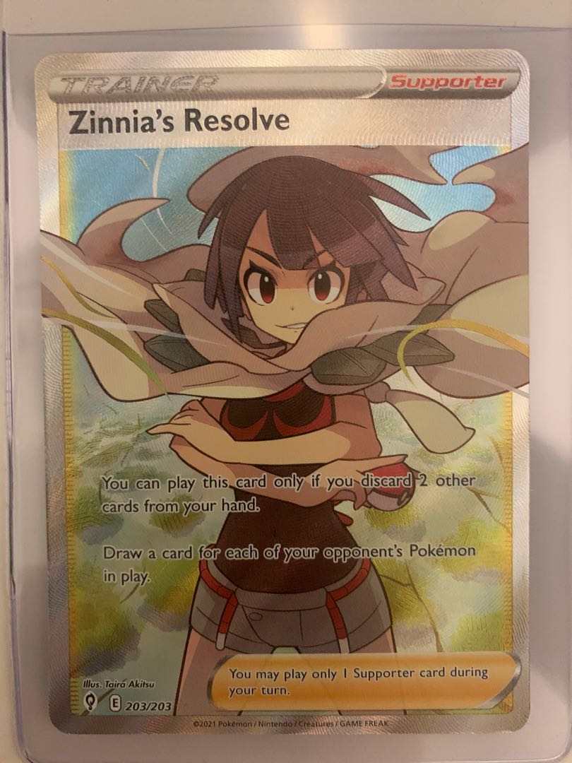 Zinnia’s Resolve 203/203 Full Art Ultra Rare, Hobbies & Toys, Toys