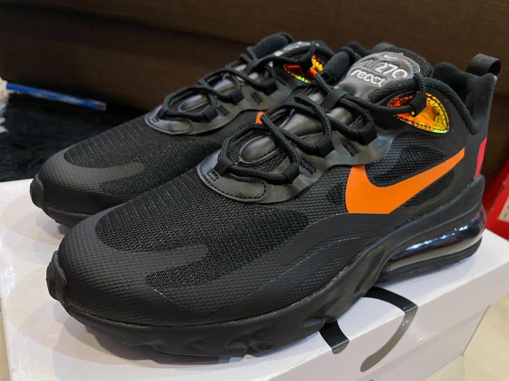 Nike air max 270 outlet react black and orange