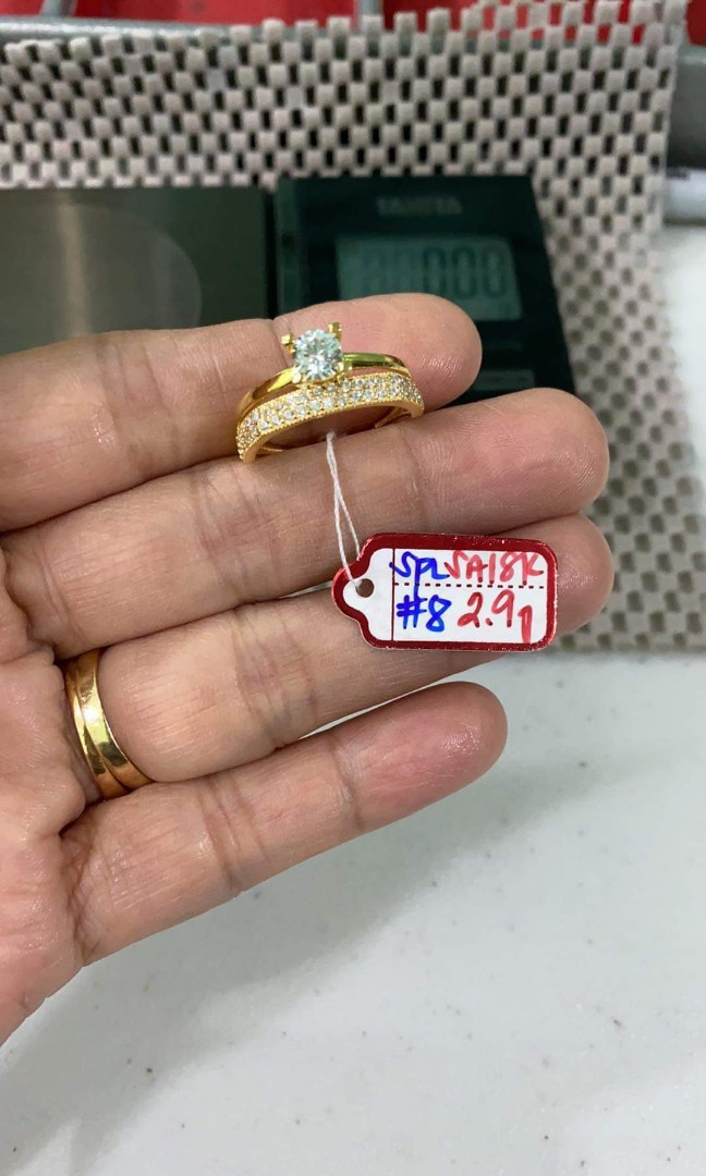 18k saudi store gold engagement ring