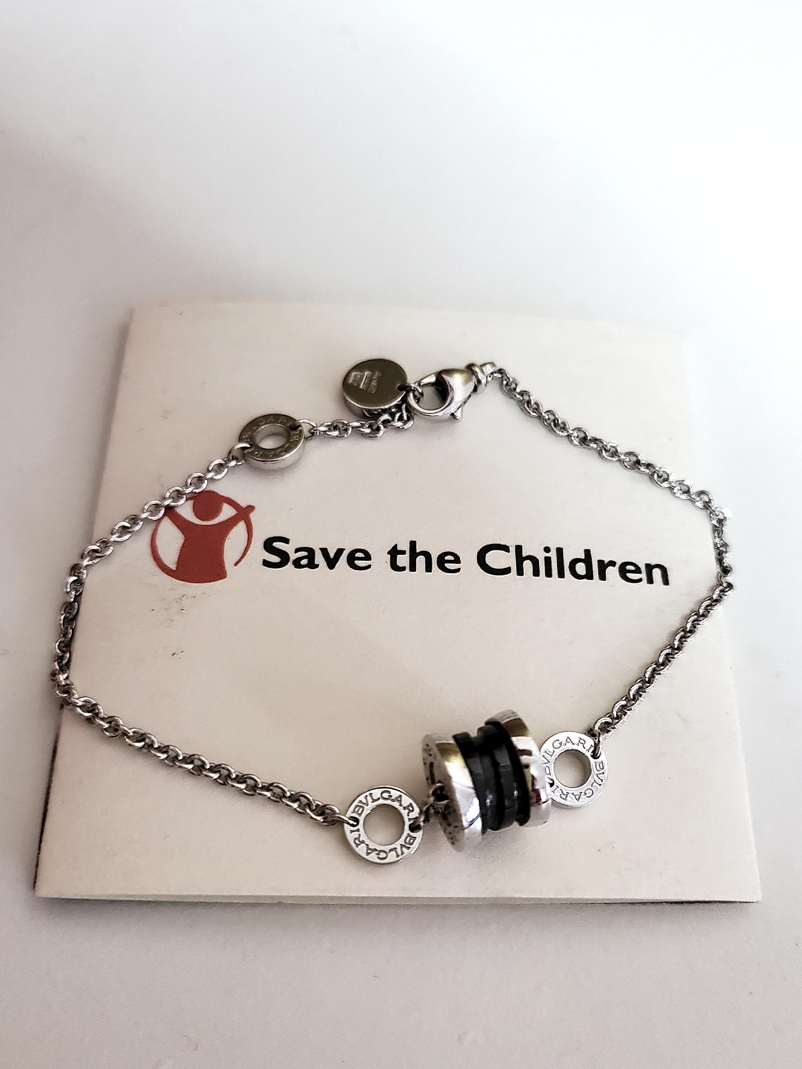 Authentic BLVGARI Bzero Save the Children Silver Bracelet