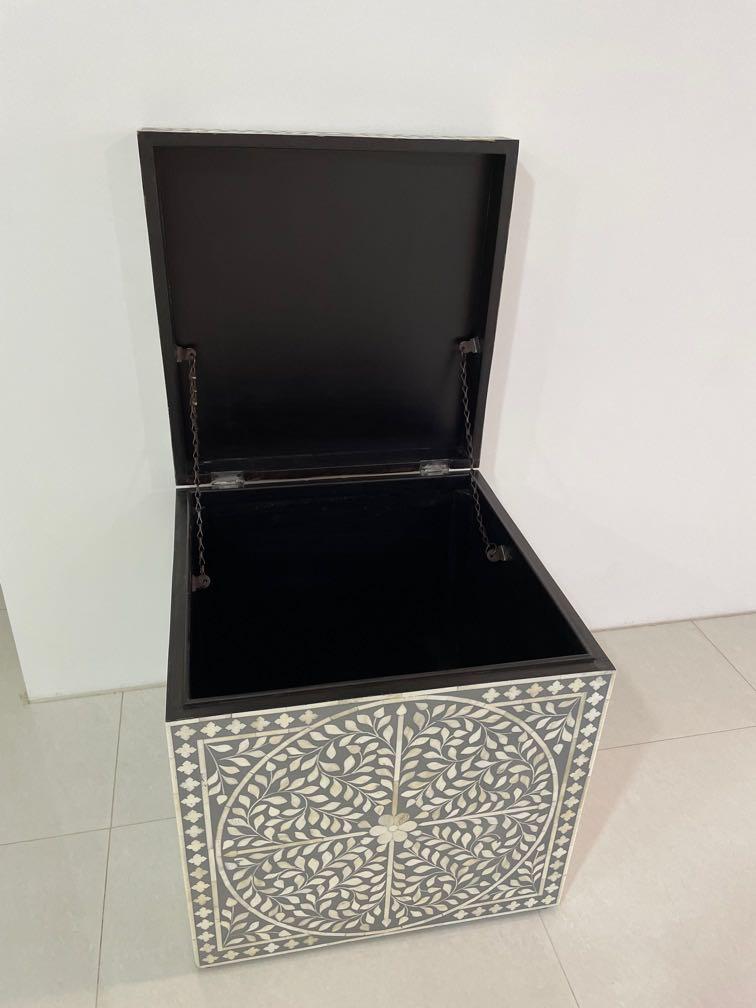 Large Bone Inlay Storage Box Bone inlay Storage Box with hinges, Furniture & Home Living, Home Decor ...