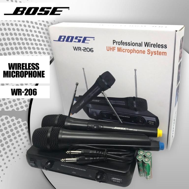 BOSE Dual Wireless UHF Microphone System WR 206 Heavy Duty With AA Battery