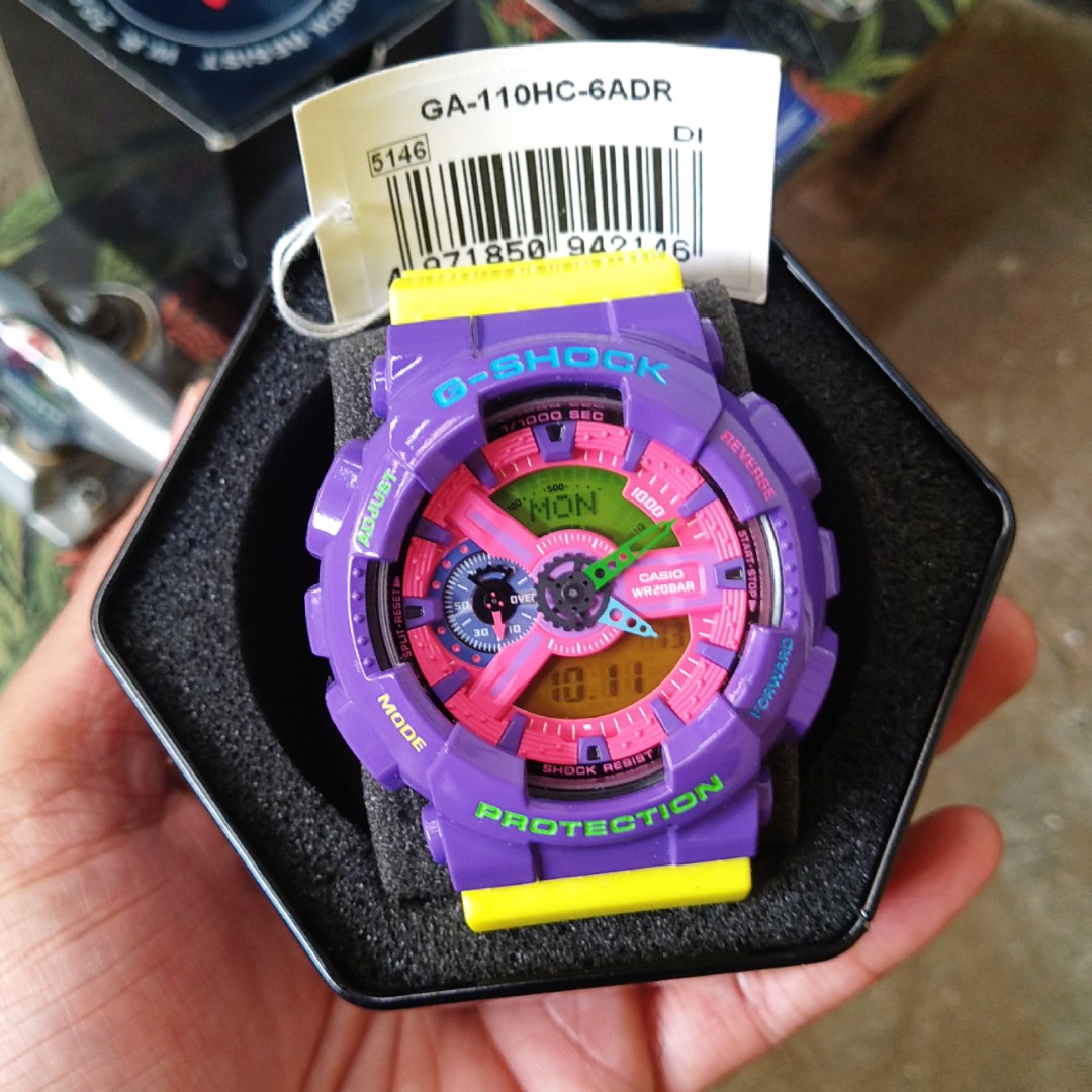 Casio G-Shock GA-110HC Hyper Colors Original, Fesyen Pria, Jam Tangan di  Carousell