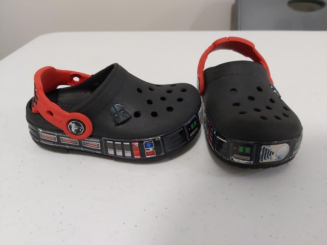 Authentic Crocs Starwars Darth Vader with Lights size C7, Babies & Kids,  Babies & Kids Fashion on Carousell