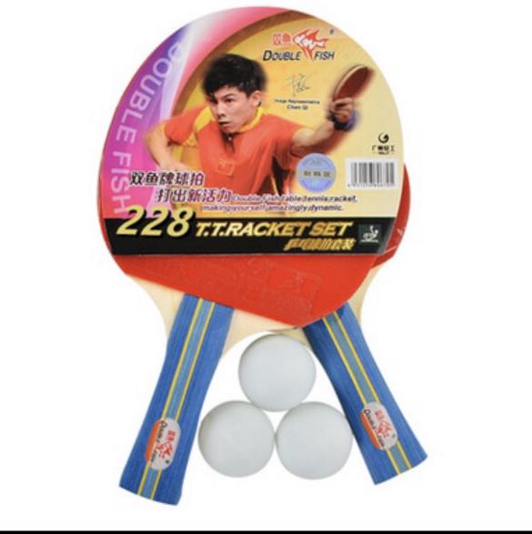 Double Fish 228 Ping Pong Table Racket Straight Horizontal Grip With Three Balls Good Quality Table Tennis Racket Sports Equipment Sports Games Racket Ball Sports On Carousell