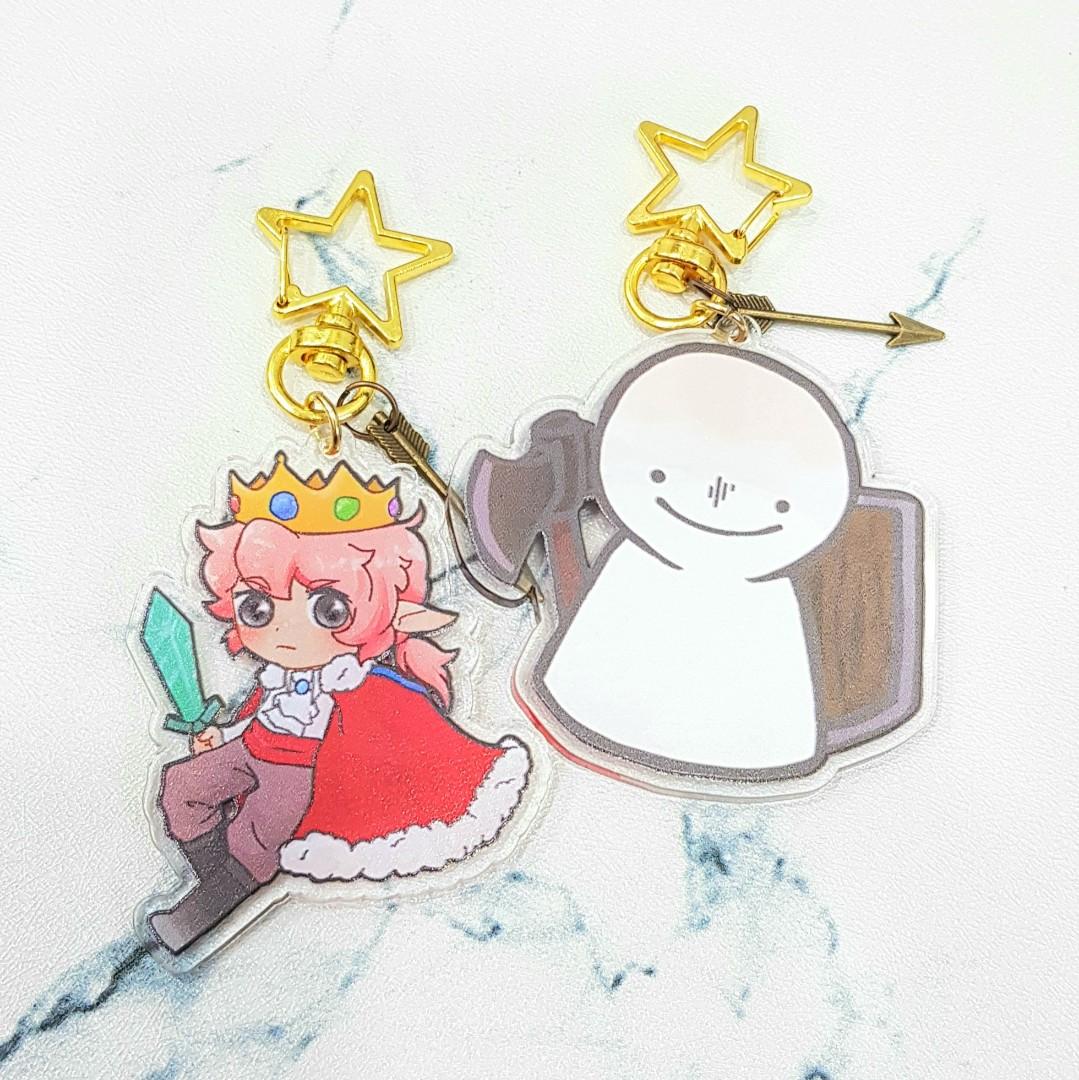 Dream and Technoblade Keychains (Dream SMP), Hobbies & Toys