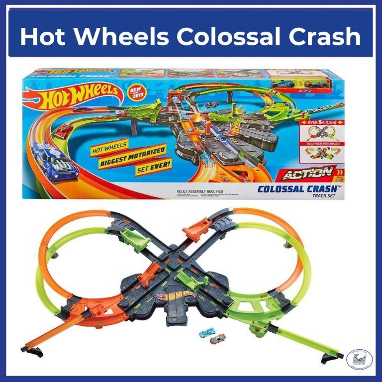 New Hot Wheels Colossal Crash Track Set Double Figure-Eight Design Kids Gift 