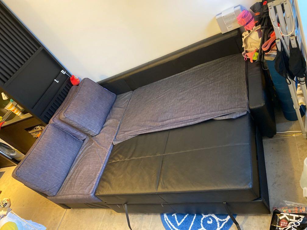 IKEA FRIHETEN Corner sofabed with storage, bomstad black, 傢俬＆家居, 傢俬, 梳