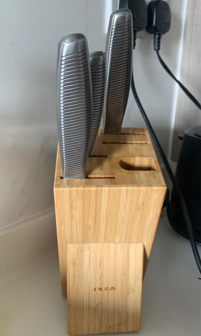 HYVLA Knife block, bamboo - IKEA