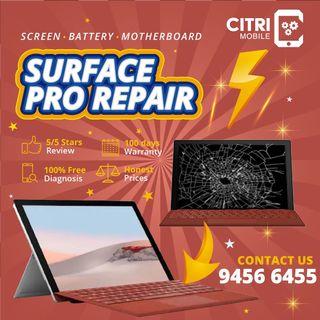 ✅ Microsoft Surface PRO 4 Repair , Macbook Pro Air LCD Repair , Surface Pro 2 3 4 5 6 7 8 X Book Laptop MacBook iPhone Samsung iPad Pro Air Flickering LCD Screen Glass Battery Bloated Can't ON Motherboard Data Recovery Charging port Repair