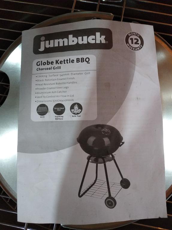 Jumbuck Globe Kettle BBQ Charcoal Grill, TV & Home Appliances, Kitchen