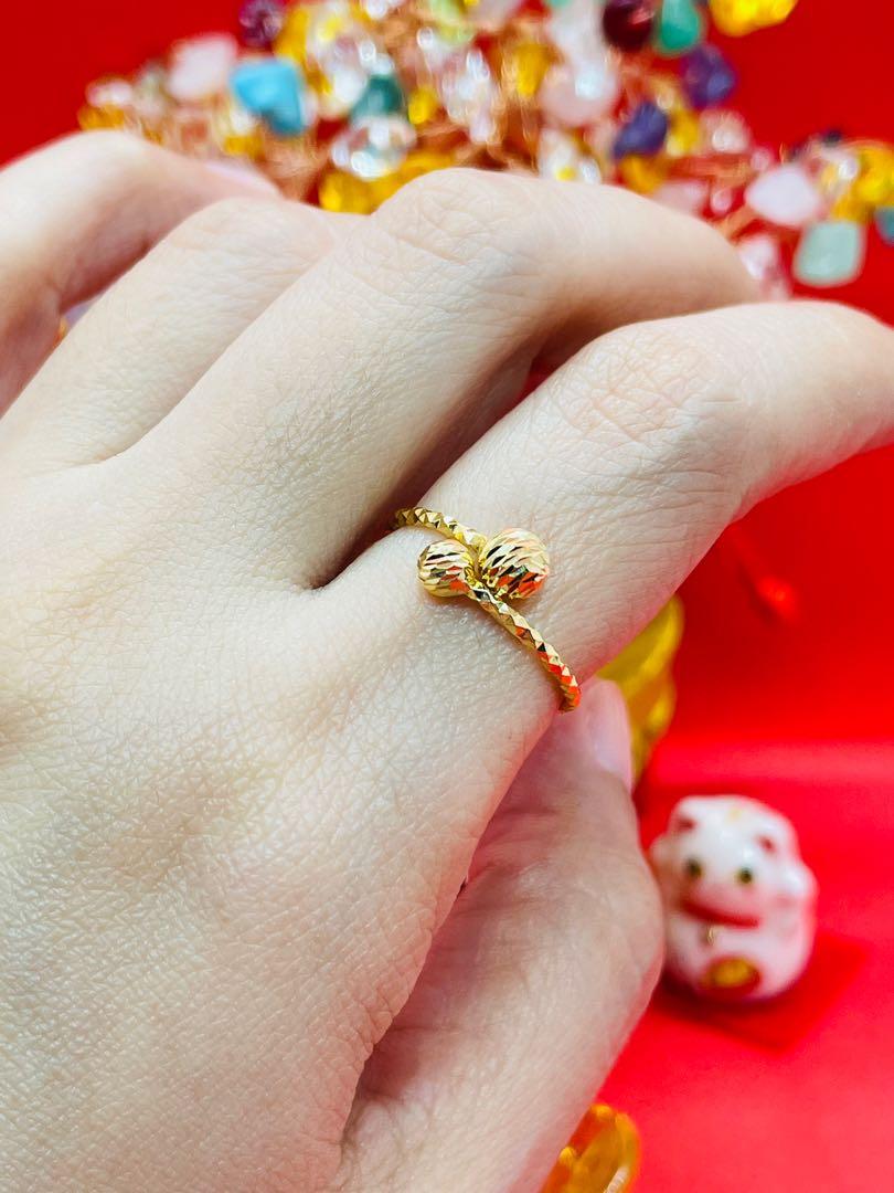 K18 Gold 2 Ball Ring R68