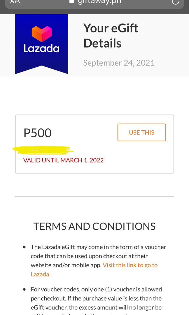 LAZADA 500PHP VOUCHER, Tickets & Vouchers, Vouchers on Carousell