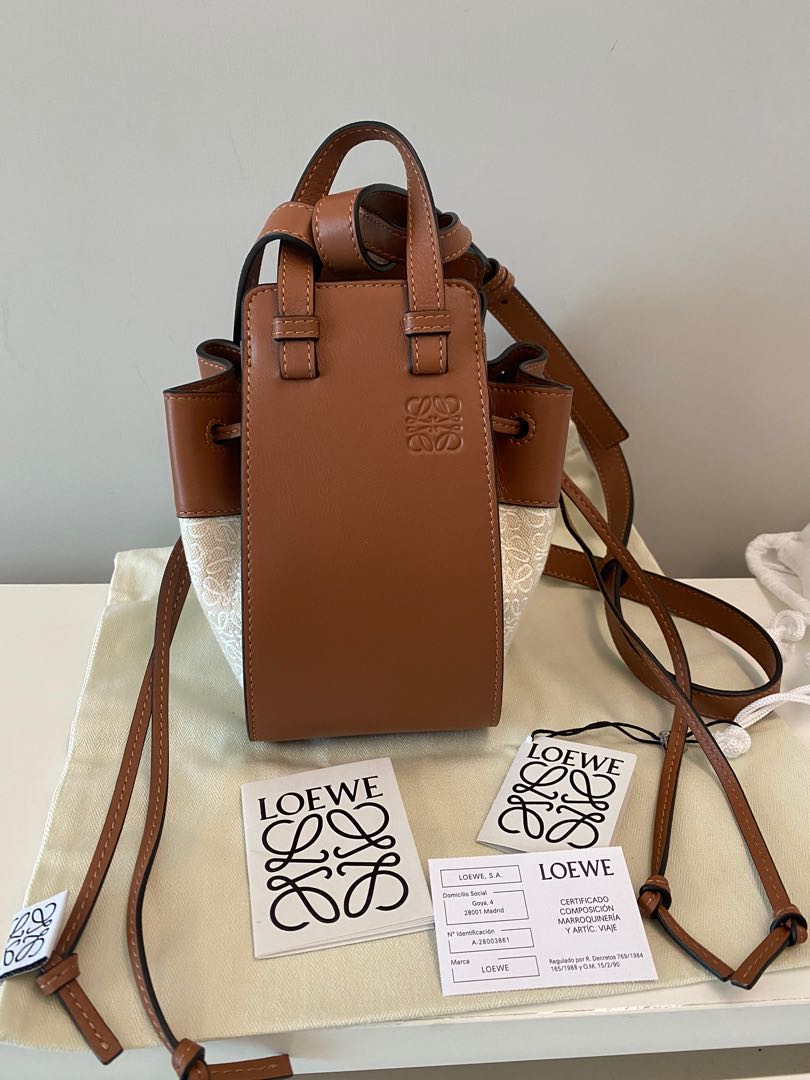Loewe Hammock mini leather and canvas with Invoice