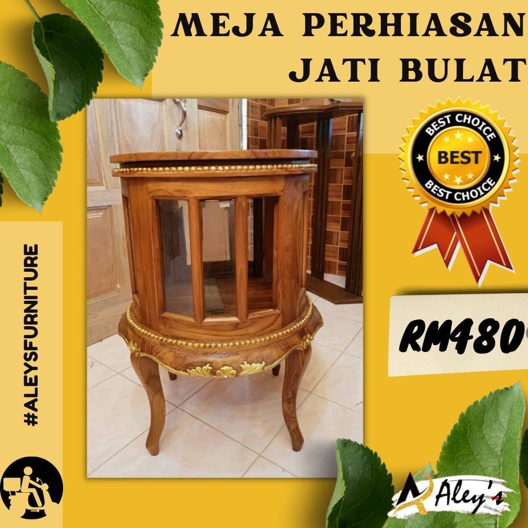 MEJA PERHIASAN JATI BULAT, Furniture & Home Living, Furniture, Sofas on