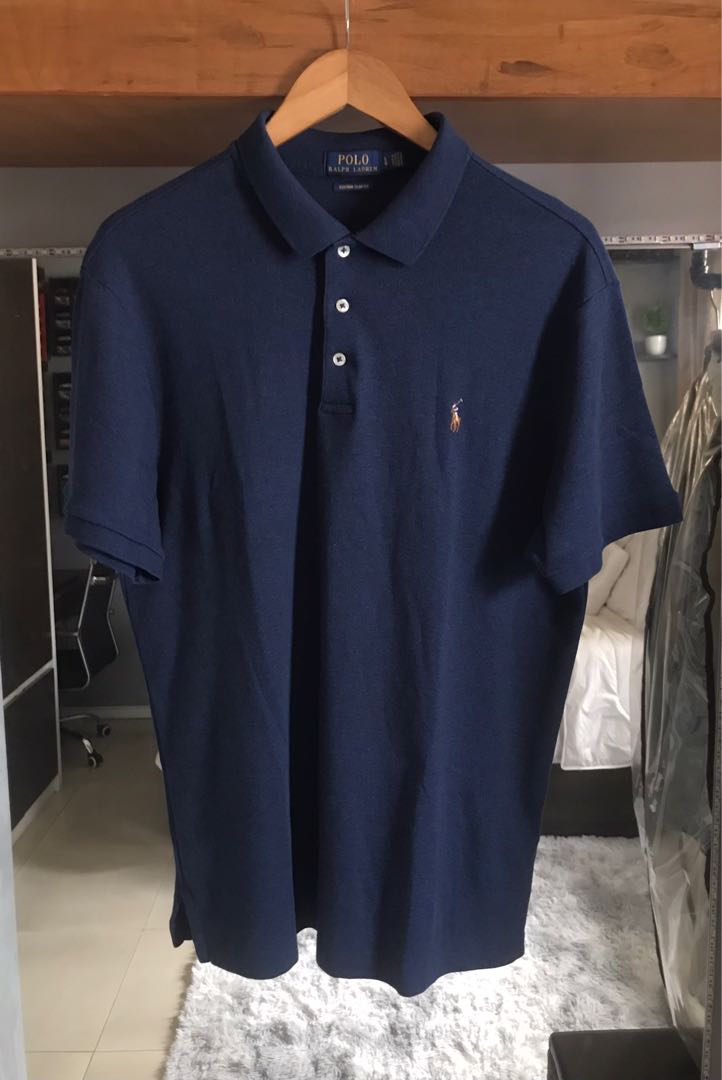 Polo Ralph Lauren Navy Blue Polo Shirt, Men's Fashion, Tops & Sets ...