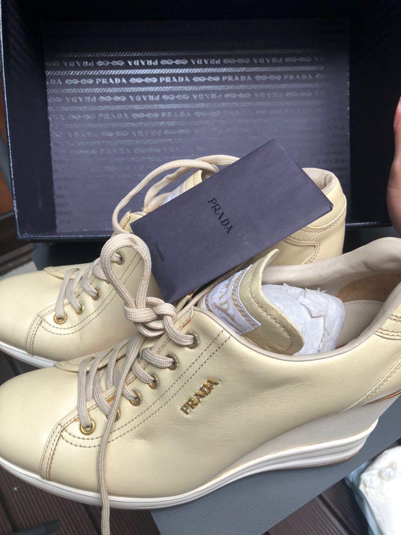 prada sneakers gold