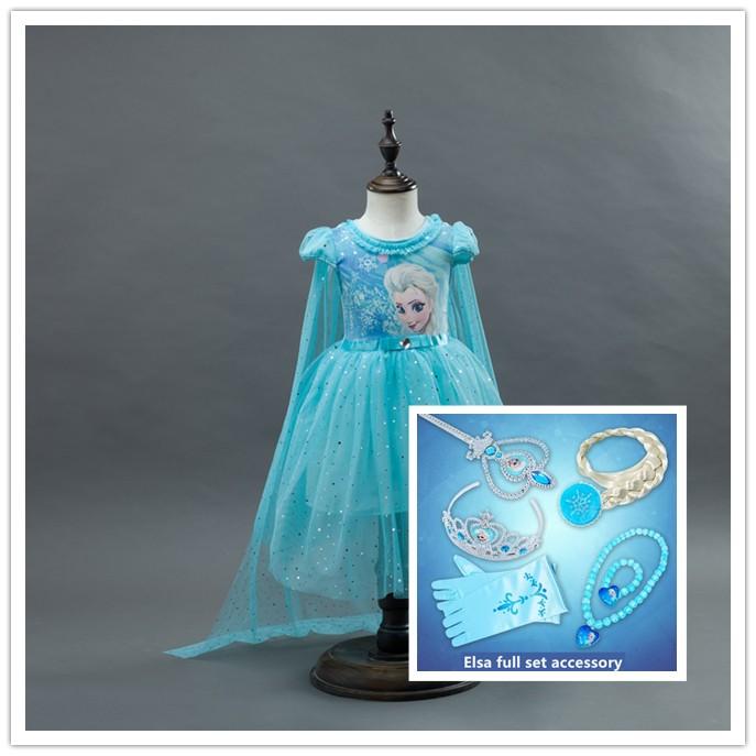 Ready stock Disney Elsa Princess Queen Frozen Elsa Dress Party Wear