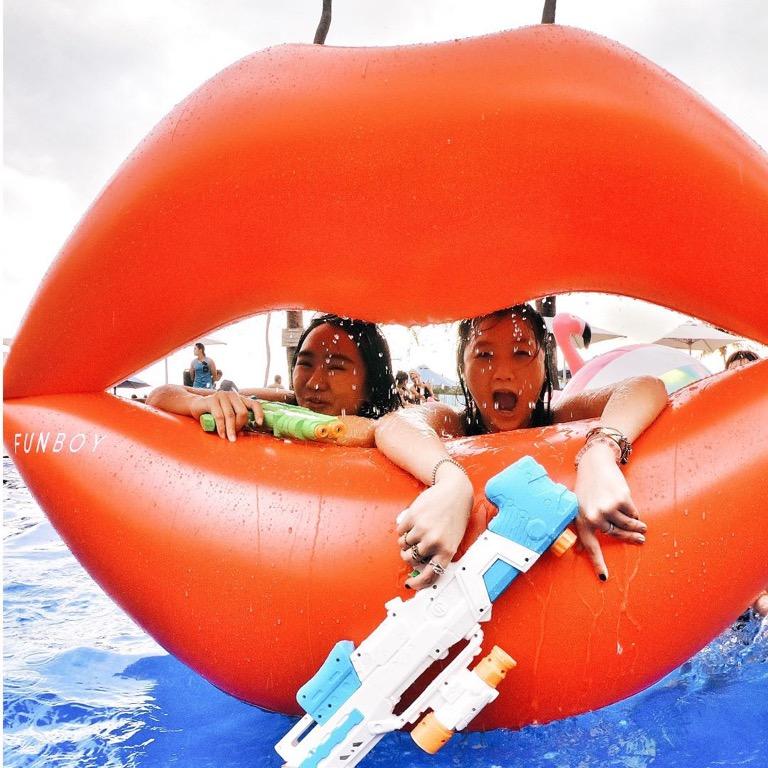 Red Lips Pool Float For Rental, Sports Equipment, Sports & Games