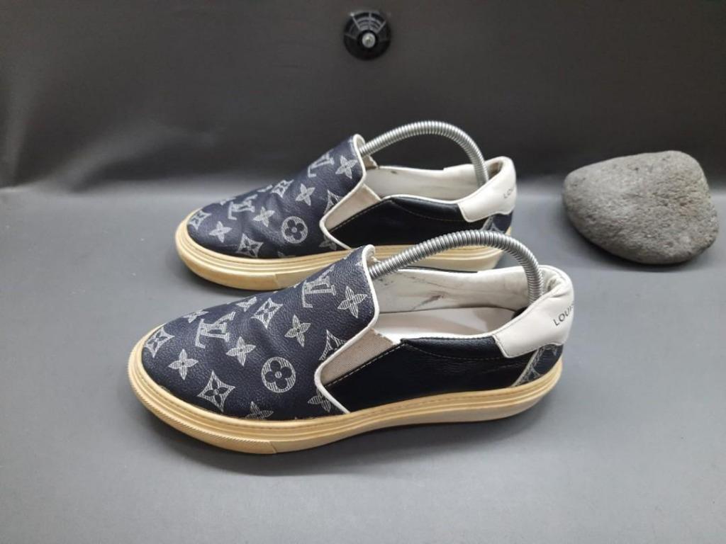 Louis Vuitton Men Savane Monogram Trocadero Slip On Sneakers Encre