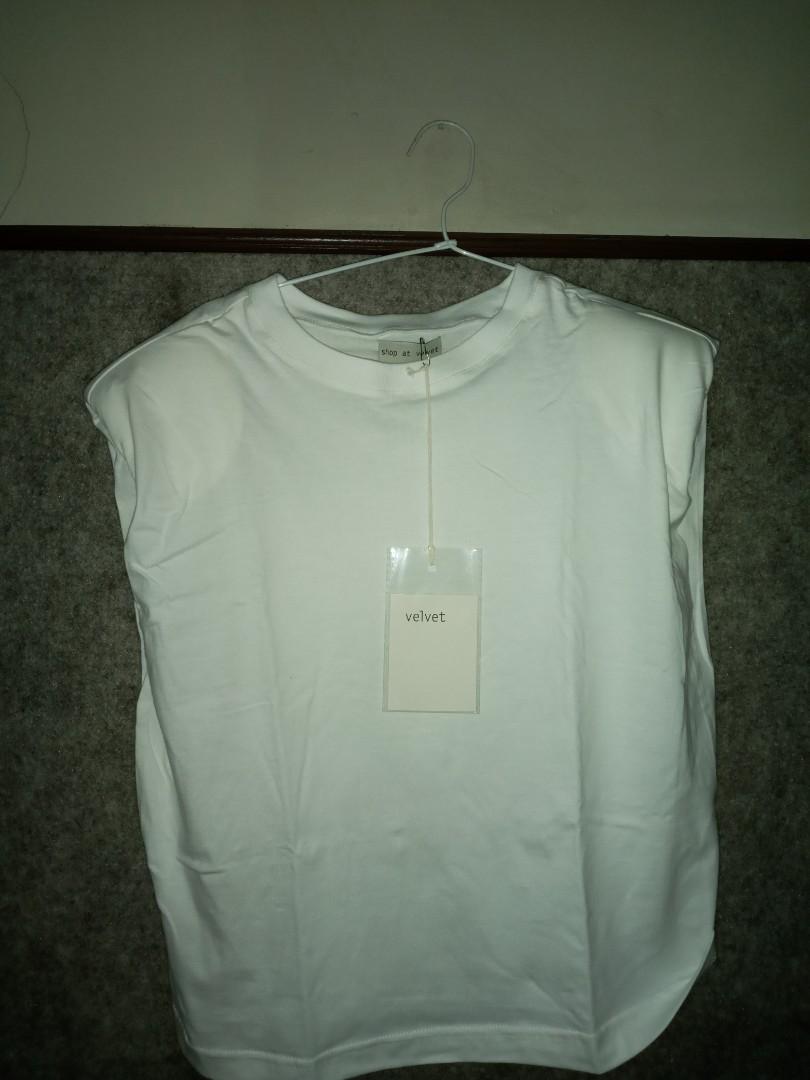 Shop at velvet deus shirt white, Fesyen 