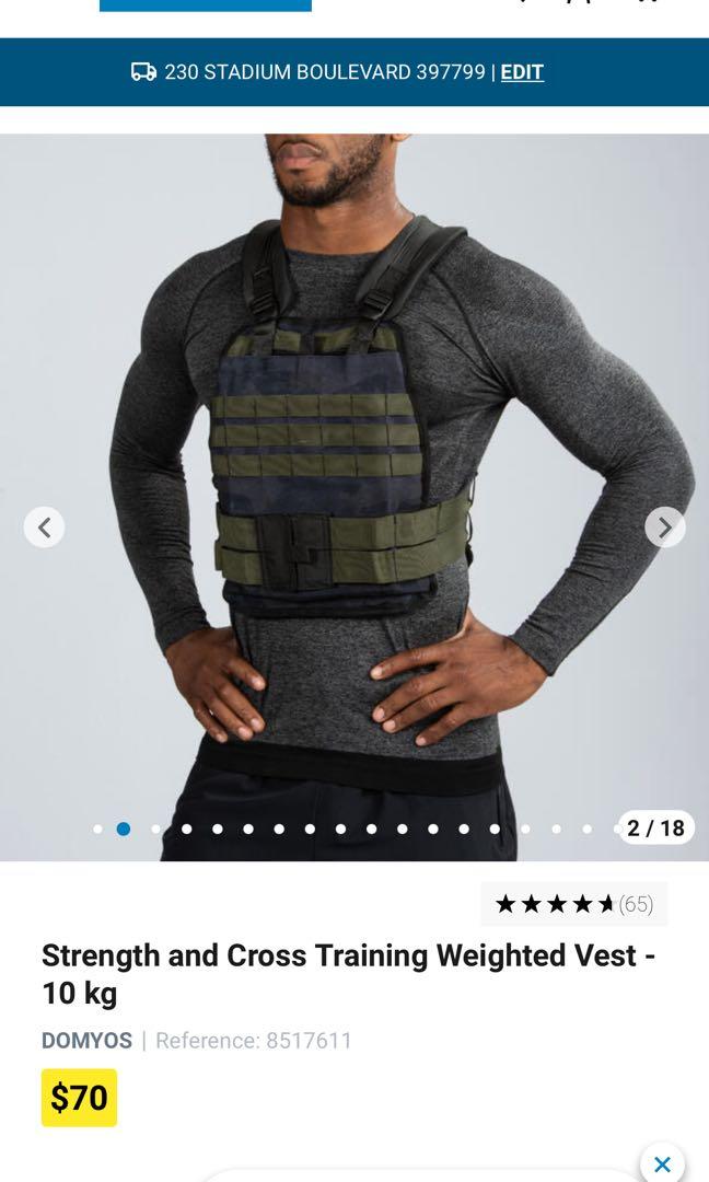 Strength and Cross Training Weighted Vest 10 kg, Sports Equipment, Exercise & Fitness, Weights