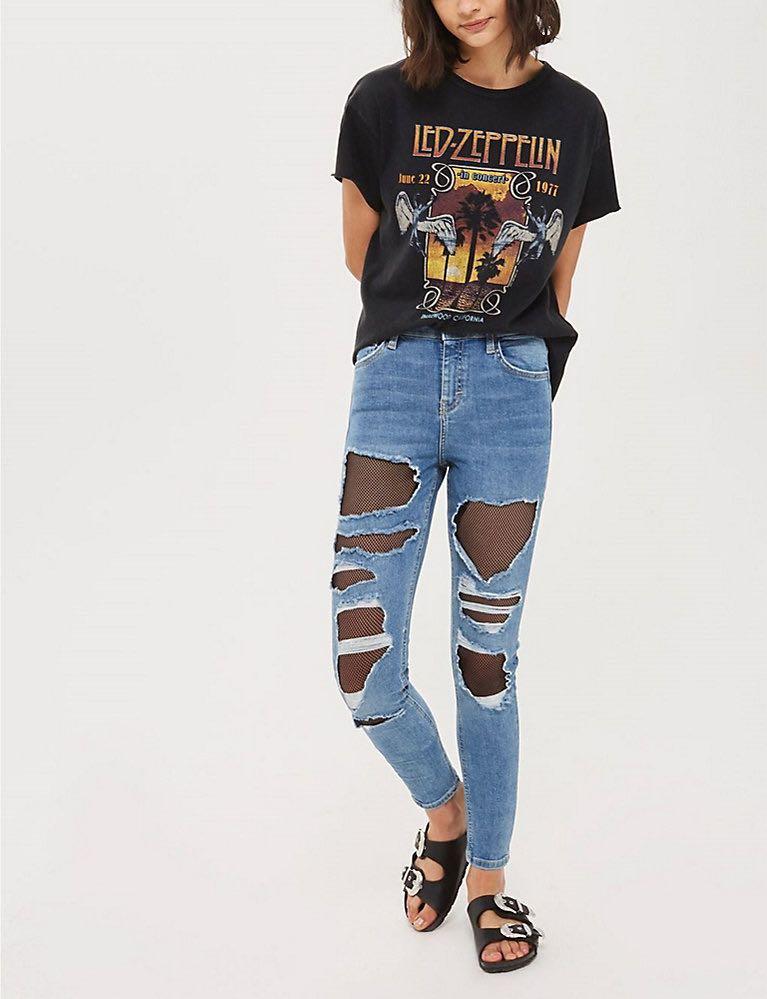 Topshop Moto Fishnet Jamie Jeans 