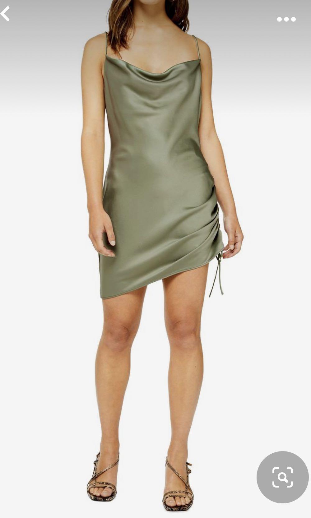 TOPSHOP RUCHED SATIN MINI DRESS UK6 Women s Fashion Dresses Sets Dresses on Carousell