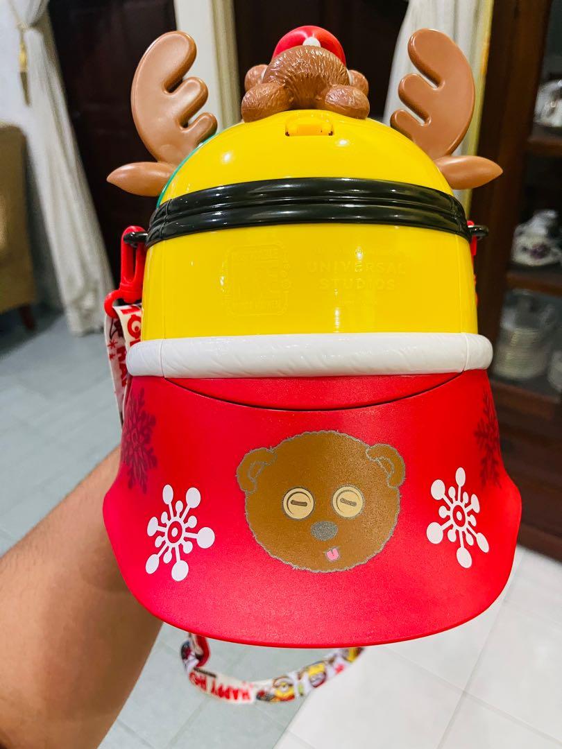 USJ Christmas minion popcorn bucket reindeer Bob & Santa Tim, Hobbies & Toys, Collectibles