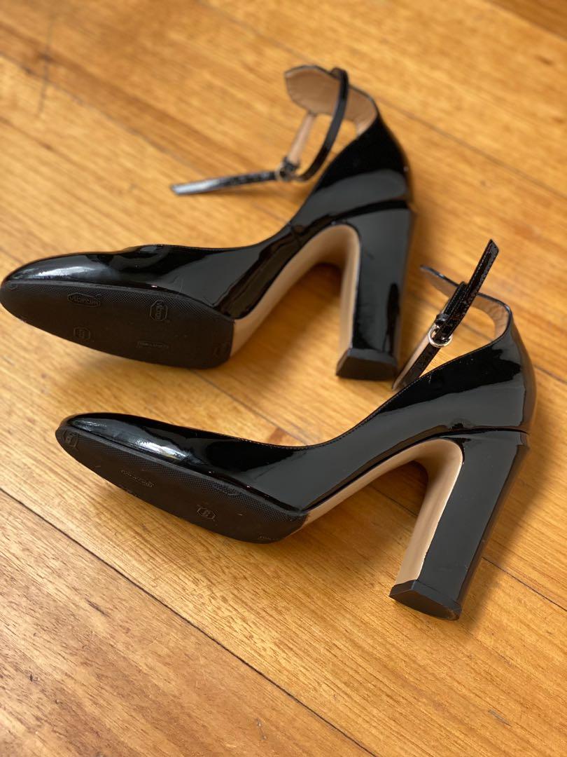 valentino black block heel